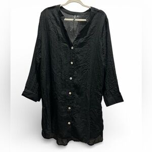 Light Weight Black Blouse for layering, beach coverup or sleep